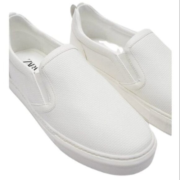 ZARA EMBOSSED LACELESS SNEAKERS SS22 WHITE | 2214/920 - Picture 5 of 6